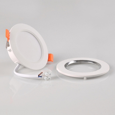 Oprawa Sufitowa Podtynkowa ZOE LED 4,8W 4000K Okrągła Oczko biała + Pierścień biało - srebrny