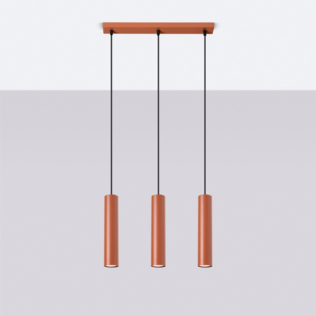 Lampa Wisząca Sufitowa Zwis Tuba Spot 3x GU10 Ochra Czerwona Lagos Ocean Green SL.1491 Sollux
