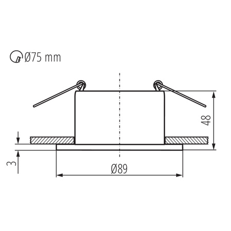 Oprawa sufitowa podtynkowa GLOZO DSO GU10/GU5.3 Okrągła Czarno-Biała KANLUX