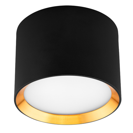 Oprawa HALOGENOWA Natynkowa SUNLA Tuba Gx53 LED Spot Kinkiet Sufitowa Walec Czarno - Złoty LUMILED