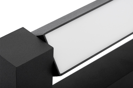 Lampa nad Lustro ASTER Kinkiet LED Łazienkowa Ścienna 2x4W 560lm Czarna Neutralna 30cm IP54 góra/dół 360°