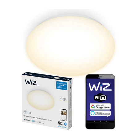 Plafon LED Lampa Sufitowa Natynkowa 17W 2700K Biały Okrągły SMART WiFi WiZ