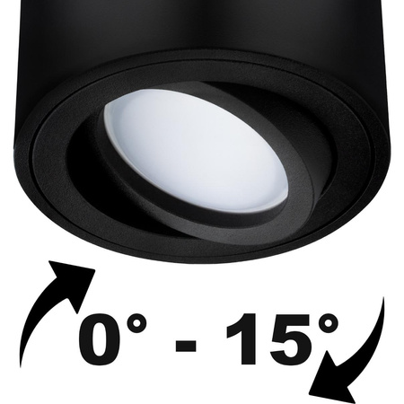 Oprawa Natynkowa HALOGENOWA Spot Tuba Ruchoma GU10 Okrągła Czarna 84mm AMAT-M LUMILED