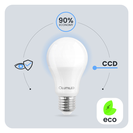 6x Żarówka LED E27 A60 5W = 40W 470lm 6500K Zimna 260° LUMILED