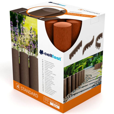 Palisada Ogrodowa Płotek Border Obrzeże Trawnikowe 4 STANDARD Ceglasta 2,3m Mocne Mrozoodporne CELLFAST