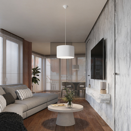 Lampa Sufitowa Wisząca Zwis E27 Żyrandol Owalna Biała Minimalistyczna Nova Sollux