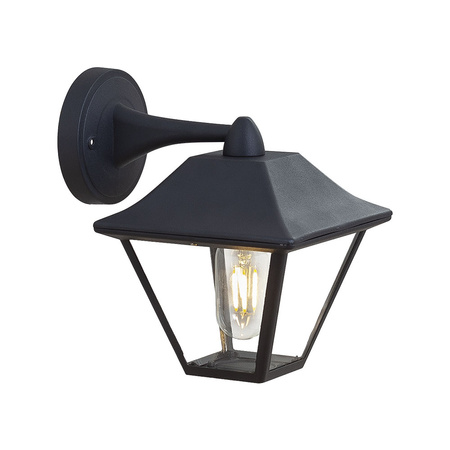 Lampa Ogrodowa Elewacyjna Kinkiet E27 IP44 Przezroczysty klosz Czarny VT-843 V-TAC