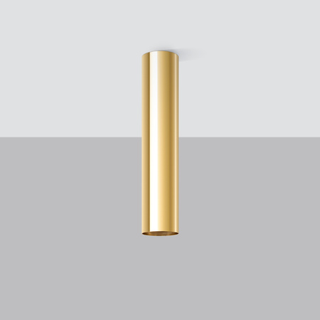 Lampa Sufitowa Kinkiet GU10 Tuba Żyrandol Tubularna Złota Połysk Nowoczesna Lagos Sollux