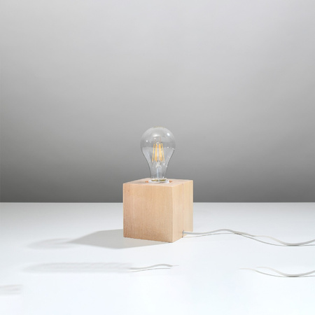 Lampa Biurkowa Stojąca Stołowa Nocna E27 Kwadratowa Brązowa Skandynawska Ariz Sollux