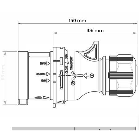 Wtyczka Stała Siłowa 32A 400V 4P IP44 Hermetyczna