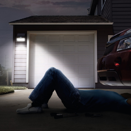 Lampa Solarna Ogrodowa Zewnętrzna Kinkiet Elewacyjny LED 2.9W 380lm 3000K IP44 Szary Z Czujnikiem Ruchu Endura Ledvance