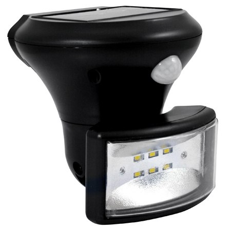 Naświetlacz Solarny LED Reflektor 5W 500lm 6400K Zimna 100° Czarna IP44 z Czujnikiem Zmierzchu Sanico Goldlux