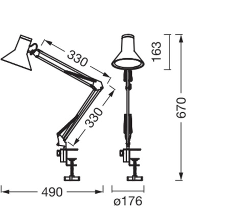 Lampa Stołowa Biurkowa LED Klips Regulowana 9W 617lm 3000K Ciepła Ściemnialna Biały Office Line Ledvance