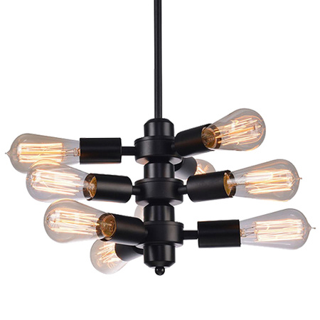 Lampa wisząca sufitowa loft industrial 9x E27 czarny OREBRO IL MIO GOLDLUX (Polux)