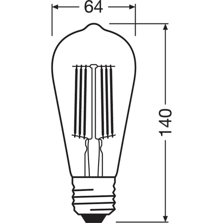 Żarówka LED E27 ST64 4W = 60W 840lm 3000K Ciepła 320° Filament LEDVANCE Ultra Efficient