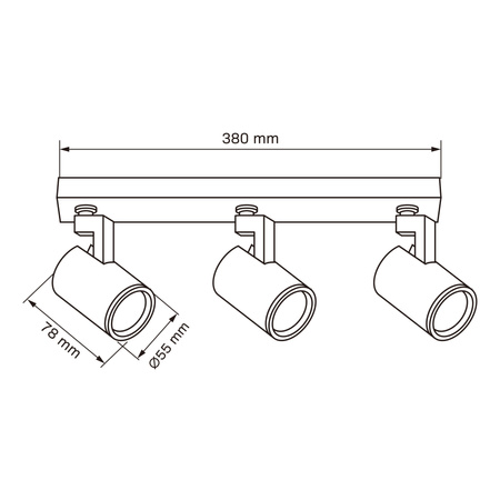Oprawa Ścienno-Sufitowa Reflektor Punktowy 3x GU10 Biała LYNX Sanico Goldlux