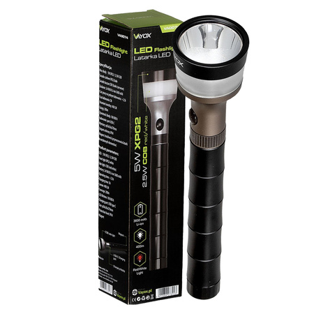 Latarka Ręczna LED Pochodnia Szperacz Magnes USB Taktyczna Policyjna VAYOX VA0074