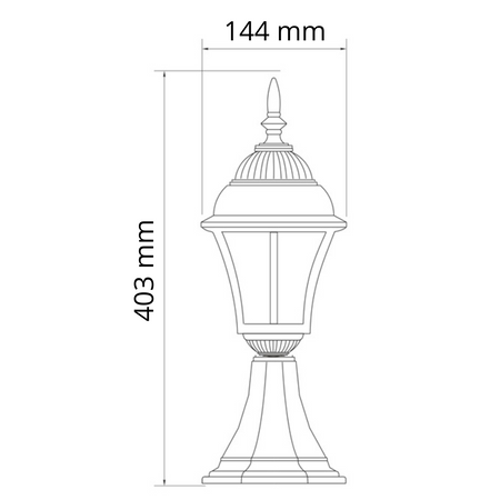 Lampa Ogrodowa LED Słupek Zewnętrzny Stojący 6W 350lm 3000K Ciepła 120° Bordowy IP43 Paris Sanico Goldlux