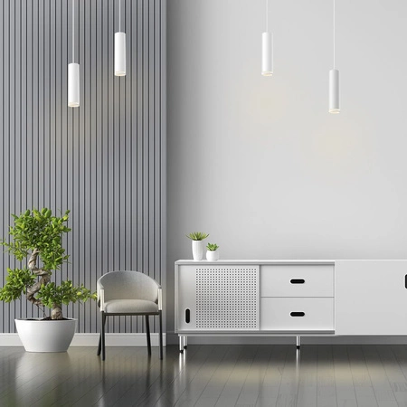 Lampa Wisząca Sufitowa TUBA Oprawa Oświetleniowa 1x GU10 TATUM Biała Videx
