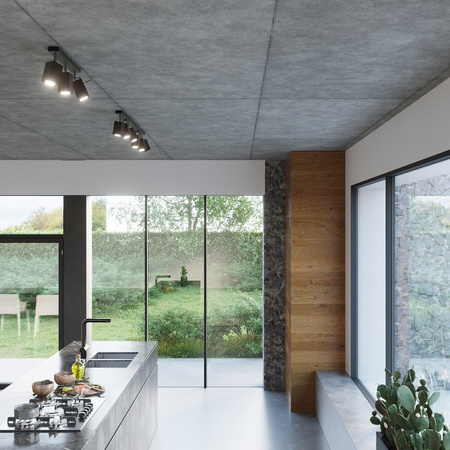 Lampa Sufitowa Oprawa Natynkowa 4x GU10 SPOT TUBA Reflektor Ruchoma Minimalistyczna Kwadratowa Czarna Nowoczesna Merida Sollux