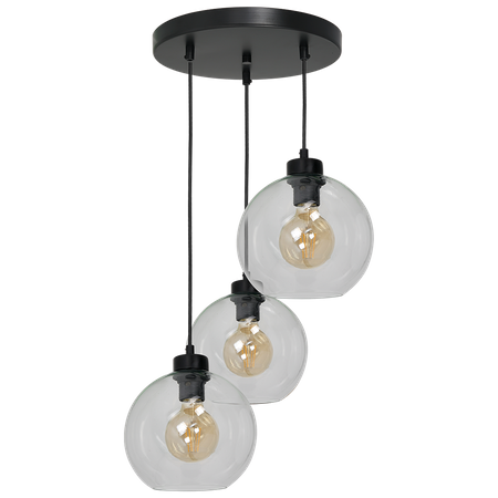 Lampa wisząca SOFIA 3xE27 MLP6582 Transparentny Klosz Kula Milagro Metal + Szkło