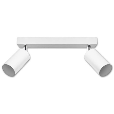 Kinkiet Ścienny Lampa Natynkowa Ruchomy 2x GU10 Biały Chrom Matowy Bardo Masterled