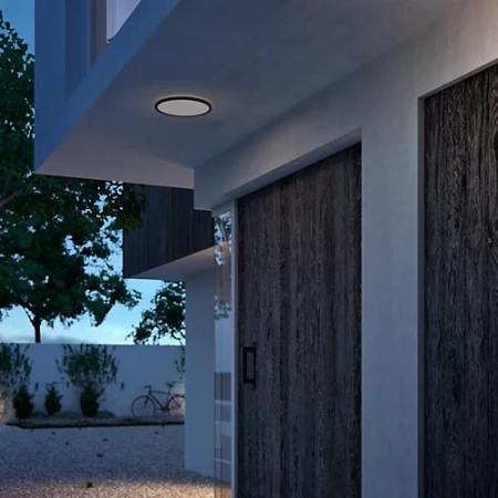 Lampa Ogrodowa Plafon LED 15W 1500lm 4000K IP54 SceneSwitch Czarna SuperSlim Philips