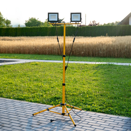 Naświetlacz LED ZUNA2 Halogen Lampa 2x 50W 6500K na Statywie + Przewód + Złącze Hermetyczne LUMILED