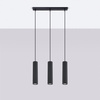 Lampa Wisząca Sufitowa Zwis Tuba Spot 3x GU10 Czarna Karbon Deep Space SL.1575 Sollux