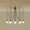Lampa Sufitowa Wisząca Zwis 5x E27 Nieregularna Czarna Industrialna Edison Sollux