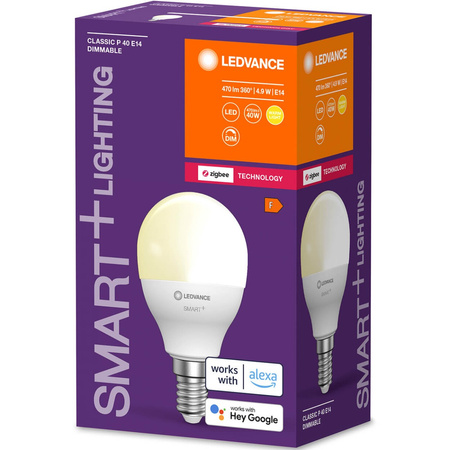 Żarówka LED E14 Tradycyjna 4.9W = 40W 470lm 2700K Ciepła Ściemnialna SMART+ ZigBee Classic Ledvance