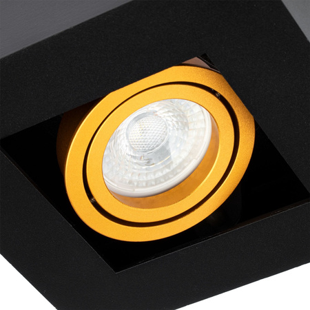 Oprawa Natynkowa HALOGENOWA Ruchoma GU10 Kwadrat Czarna 85mm NEMO