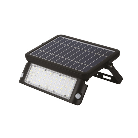 Naświetlacz LED Solarny Zewnętrzny Ogrodowy 10W 1080lm 4000K Neutralny 90° z Czujnikiem Ruchu i Zmierzchu IP65 Czarny Mhc Kobi