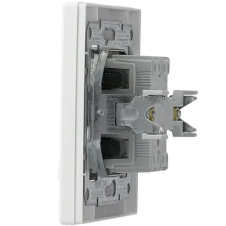 Łącznik Włącznik Świecznikowy Jednobiegunowy Podtynkowy Asfora IP20 z Ramką Biały