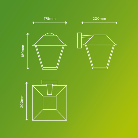 Kinkiet Ogrodowy Lampa Elewacyjna Zewnętrzna LATARNIA E27 IP44 Antracyt Alpenglow Philips