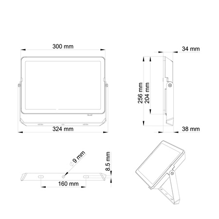 Naświetlacz LED Lampa Reflektor 100W 9500lm 6500K IP65 Czarny ProjectLine Philips