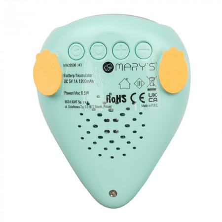 Zegar Elektroniczny dla Dzieci BUDZIK Zielony USB Akumulatorowy 1200mAh DINO MARY'S