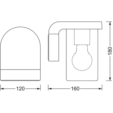 Lampa Ogrodowa Zewnętrzna Kinkiet Elewacyjny LED E27 IP44 Szary Endura Ledvance