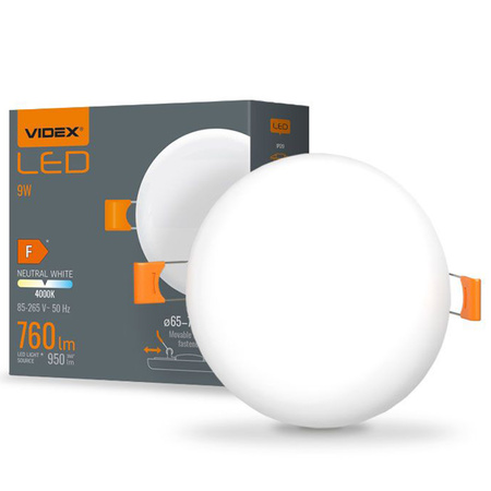 Panel LED Oprawa Podtynkowa Wpuszczana 9W 950lm 4000K Neutralna Biała Videx