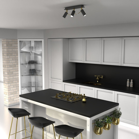 Lampa Sufitowa PRESTON Złota Czarna 3x mini GU10 Milagro