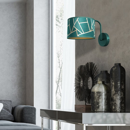 Lampa Ścienna Kinkiet ZIGGY Zielona Złota Zielona 1xE27 Milagro