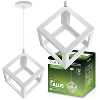 Lampa Wisząca Sufitowa Geometryczna Kwadrat Zwis LED E27 TALUS Biała LUMILED