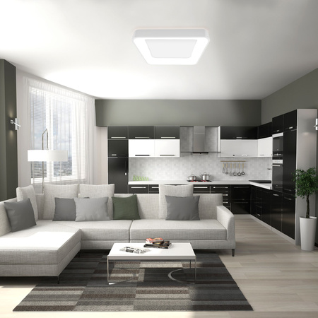 Plafon LED Lampa Sufitowa Natynkowa 72W 7500lm 2700-6000K CCT Biała Ściemnialna + Pilot EDGE Videx