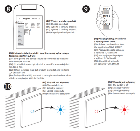 Włącznik Dotykowy Podwójny z Kondensatorem Czarny Tuya Smart WiFi Sanico Goldlux
