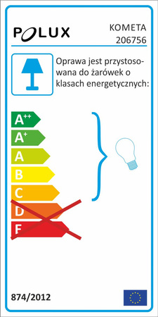 Oprawa gipsowa, kinkiet ścienny, ozdobny KOMETA 1xE14 biała GOLDLUX (Polux)