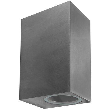 Kinkiet ogrodowy elewacyjny góra dół LED 2xGU10 BOSTON GOLDLUX (Polux) PROSTOKĄTNY SATYNA