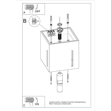 Lampa Sufitowa Oprawa Natynkowa Kostka G9 Kwadratowa Czarna Nowoczesna Pixar Sollux