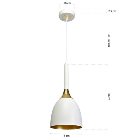 Lampa wisząca biało złota MiLAGRO 1xE27 CLARK