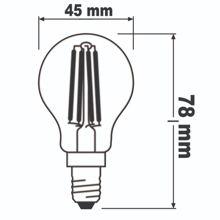 Żarówka LED P45 Kulka E14 4W = 40W 470lm 2700K Ciepła 320° Ściemnialna THREE STEP Osram