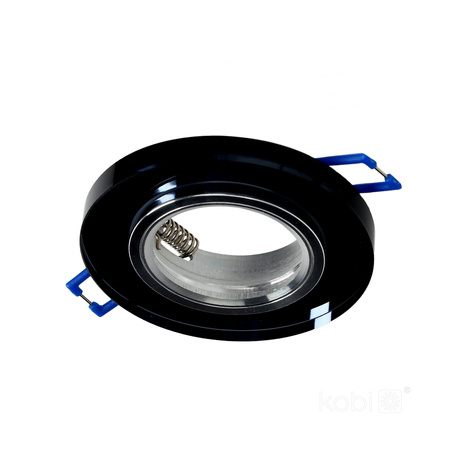 Oprawa Podtynkowa GU10 Halogenowa Wpuszczana Spot Oczko Czarna Okrągła Kobi